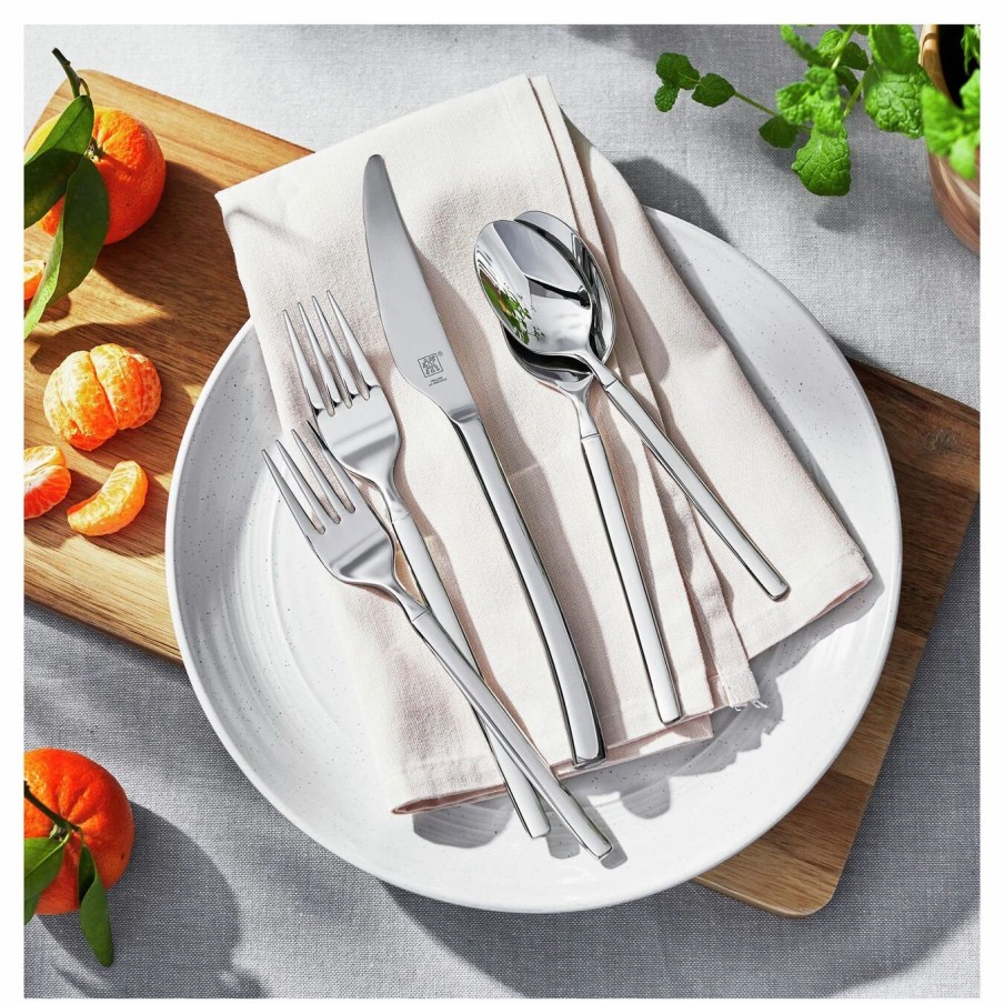 Zwilling * | Cheapest Zwilling Opus (Polished) 45-Pc Flatware Set, 18/10 Stainless Steel