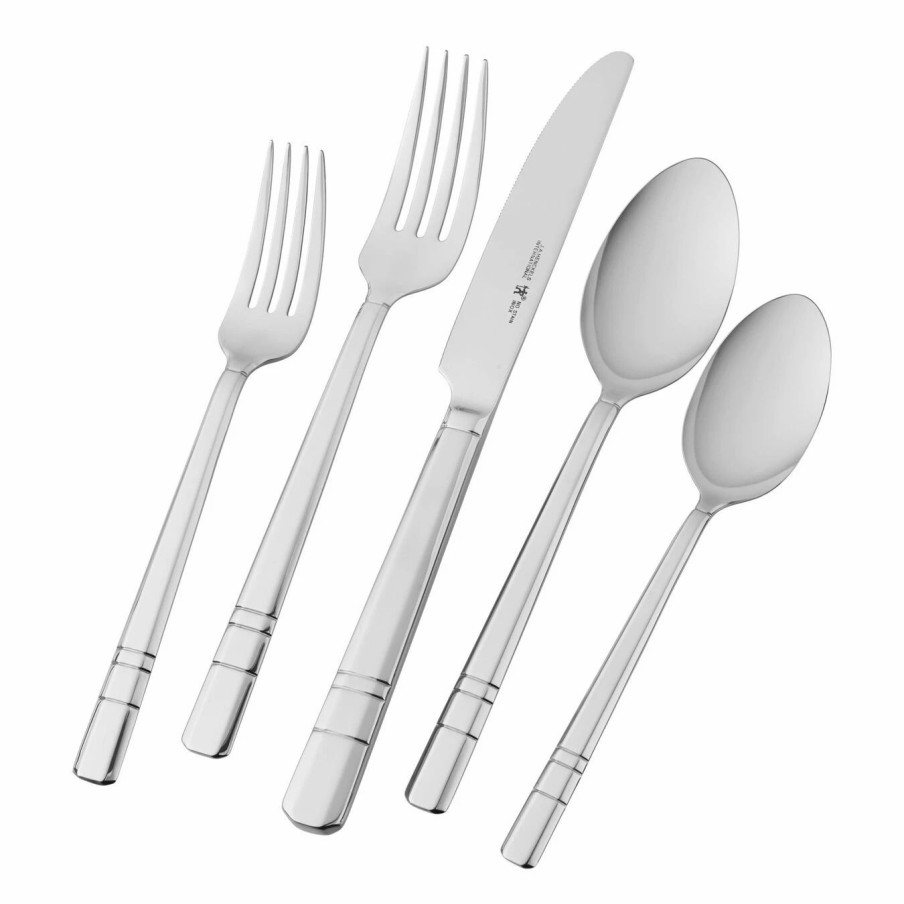 Henckels * | Best Pirce Henckels Madison Square (Polished) 65-Pc Flatware Set, 18/10 Stainless Steel